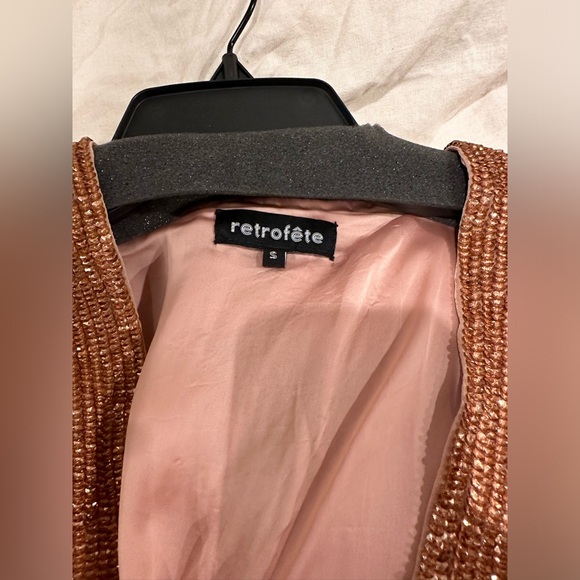 Retrofete Brand Gabrielle Sequin Robe - Bronze. Size Small. - Picture 5 of 5